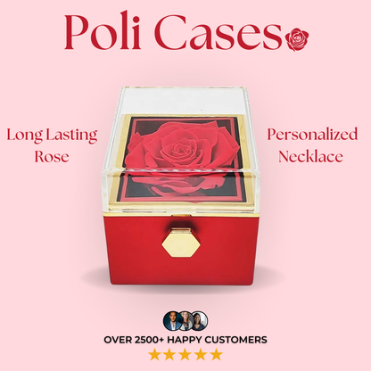 Eternal Rose Box W/ Engraved Necklace