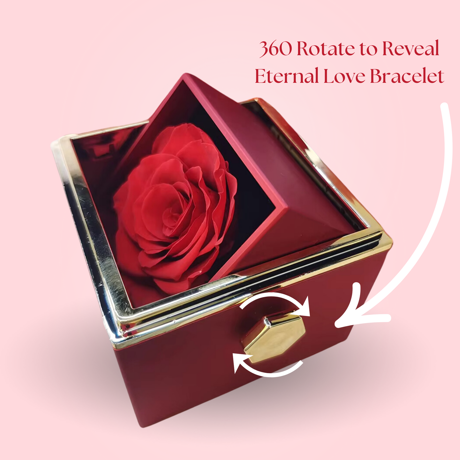 Eternal Rose Box W/ Engraved Necklace