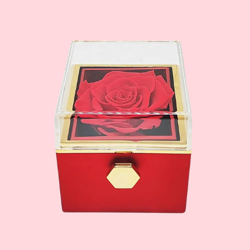 Eternal Rose Box W/ Engraved Necklace